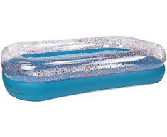 Kinderpool Planschbecken Schwimmbad Family Pool Planschbecken Babypool Baby Pool Familienpool Schwimmingpool Kinderplanschbecken Rechteckig Badespaß - ca. 211x 132 x 46 cm