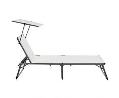 Ultranatura Aluminium Sonnenliege Nizza mit Dach, beige, 193 x 67 x 32 cm