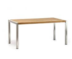 Destiny Esstisch Tisch Macao 160 x 90 Edelstahl Teak Klapptisch Gartentisch