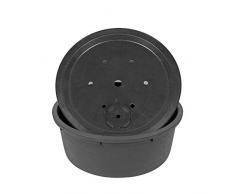 CLGarden Springbrunnenbecken Set mit ø 90cm GFK Deckel 150 Liter PE Becken für Springbrunnen Quellstein