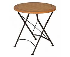 Kai Wiechmann Runder Klapptisch Bellevue Teak-Holz Garten Ø 70 cm klappbar wetterfest rostfrei