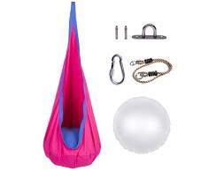 WOLTU Hängehöhle Kinder Hängesessel mit Haken und Seile Hängesack Hängematten Outdoor Hängesitz mit Luftkissen Pink
