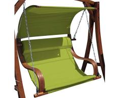 ASS Design Sitzbank für Hollywoodschaukel SEAT MERU GRÜN aus Holz Lärche inkl. Dach (ohne Gestell!!) von