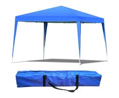 COSTWAY Faltpavillon Gartenpavillon Pavillon Faltzelt Partyzelt Gartenzelt faltbar 3x3 m inkl. Tragetasche (blau)