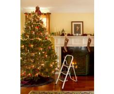 Hailo 4397-901 Stahl Klapptritt mit schwarze Riffelmatten 3 Stahlstufen, weiss