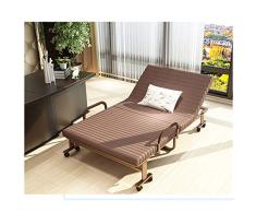 LKU Klappbett Eisen Haus/Büro Liege Klappbett/Stuhl Schutzbett faltbar einzelne Mittagspause Stuhl Mehrfarbig, See blau 80cm