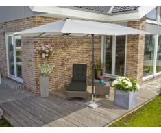 greemotion Sonnenschirm Luna in Weiß - Marktschirm rechteckig für Balkon und Terrasse - Balkonschirm XXL mit Kurbel - Gartenschirm Outdoor wasserdicht - Sonnenschutz