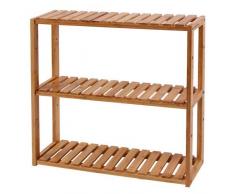 SONGMICS Badezimmerregal aus Bambus, Pflanzenregal mit 3 verstellbaren Regalebenen, Wandmontage oder freistehend, Wohnzimmer, Flur oder in der Küche, 60 x 15 x 54 cm, Natur BCB13Y