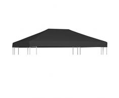 vidaXL Pavillondach 310g/m² 4x3m Grau Ersatzdach Dach Gartenpavillon Pavillon