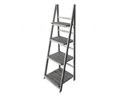 Regal Leiterregal Wandregal Standregal Blumentreppe Klappbar Grau Kingpower