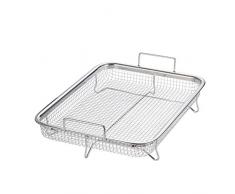 Supremery Backofen Edelstahl Grillkorb Grillgitter Grillblech Backkorb für fettarmes Heißluft-Garen im Ofen