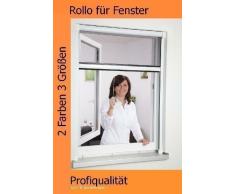 Hecht Insektenschutzrollo Fliegengitter Fenster 100 x 160 cm, Farbe:weiß