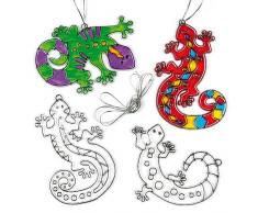 Baker Ross Suncatcher-Anhänger „Gecko“ - aus Acrylglas zum Aufhängen und Dekorieren für Kinder zum Basteln (6 Stück)