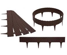 GARDENIX 3,2m Rattan Beeteinfassung Beetumrandung Rasenkante Gartenpalisade Beetzaun (Braun)