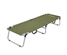 SONGMICS Unisex-Adult Campingbett, Feldbett, max. Belastbarkeit 260 kg, vom TÜV Rheinland geprüft, 190 x 63 x 36 cm, armeegrün GCB18J