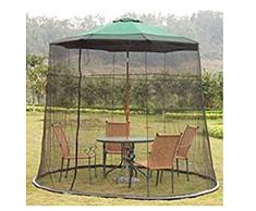 MIEMIE Moskitonetz für Sonnenschirm, Sonnenschirm Moskitonetz Terrassenschirm Außentisch Bug Screen Mesh Moskitonetz Baldachin Vorhänge Verstellbares Gehäuse Großer Regenschirm Hängendes Zelt Leich