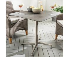 Destiny Tisch Loft Gartentisch 80 x 80 Edelstahl HPL Platte Gastrotisch Esstisch