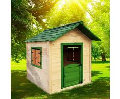 BRAST Spielhaus für Kinder 106 x111x132cm Tannenholz 12mm Kinderspielhaus Stelzenhaus Garten Baum Turm Holzhaus