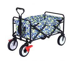 Gartenwagen Wagen Leinwand Stoff Auto Campingwagen Faltwagen - Tragbare Rollkapazität Auto GaoFan Multifunktionswagen, faltender Einkaufswagen, sportliche tragende Faltung,Blue