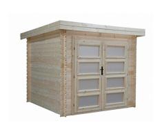 Fonteyn Gartenhaus/Blockhaus Flachdach Boukje unbehandelt 246 x 246 cm