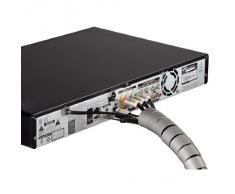 Hama Kabelschlauch Easy Cover (flexibler Kabelkanal mit Einfädelhilfe, Länge 2,5 m , Spiralschlauch Durchmesser 20 mm) silber