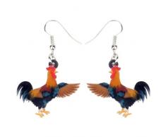 nobrand Ohrringe Damen Acryl Anime Blumengruß Hahn Hühnerohrringe Big Long Animal Schmuck