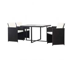 Festnight Garten-Essgruppe 13-TLG. | Ratten Sitzgruppe | Gartengarnitur Sitzgarnitur | Gartenset Essgruppe | Terrassenmöbel Gartenmöbel | Gartenmöbelset | Schwarz Poly Rattan mit Stahlrahmen