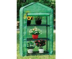 STREND PRO Klein Balkon Gewächshaus für Tomaten 69x49x128cm, mit 3 Etagen, inkl. Folien, Grün Kleines Garten Tomatenhaus, Regal Foliengewächshaus, Zimmer Pflanzenhaus, Gewächshausfolie Frühbeet