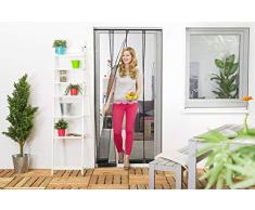 empasa Wirksamer Insektenschutz: Lamellenvorhang aus Filatec-Gewebe 100 x 220 cm, Fliegengitter mit 4 Lamellen in weiß oder schwarz, einfach und schnell zu montieren