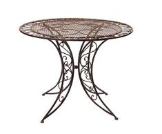aubaho Nostalgie Tisch Gartentisch Bistrotisch Eisen 13kg Antik-Stil 100cm braun