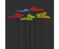 SUNPLAY Sonnenfänger Schmetterlinge Isabelle im FARBMIX, 5 Stück zu je 10 cm Durchmesser im Set + 35 cm Schwingstäbe