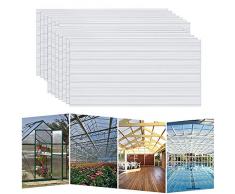 HENGMEI 14x Polycarbonat Hohlkammerstegplatten 4mm 10,25 m² Doppelstegplatte UV-beständigen Stegplatten für Gewächshaus, Garten Treibhaus - Transparent