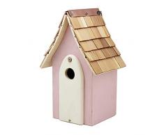 BTTNW Vogelhaus Natürlicher Holz-Vogel-Nest-Vogel-Haus for Draußen Rastplatz for Vögel Vogelhäuser für Garten (Farbe : Pink, Size : 18.5X15X30cm)