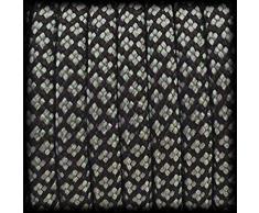 Paracord 550 Seil Diamond für Armband, Leine, Halsband, Polyester-Seil 30 Meter, Farbe: dunkelgrau-schwarz