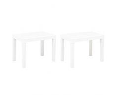 vidaXL 2X Gartenbank Parkbank Sitzbank Bank Gartenmöbel Terassenbank Gartenhocker Sitzhocker Kunststoffbank Garten Balkon Weiß Kunststoff