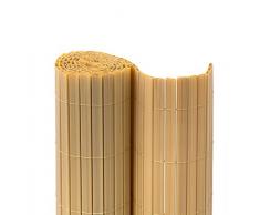 jarolift Premium PVC Sichtschutzmatte/Sichtschutzzaun 140 x 500cm, Bambus