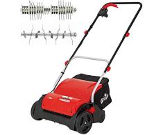 Grizzly Elektro Vertikutierer EV 1201 Set mit Fangsack, Lüfterwalze - Elektrischer Rasenlüfter zur Gartenpflege