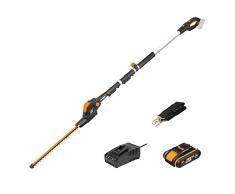 WORX 20V Akku Teleskop Heckenschere WG252E, 2,0Ah, PowerShare, Heckenschneider inkl. Akku, 1 Std.Schnellladegerät & Tragegurt