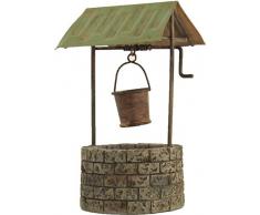 Unbekannt Miniatur Modell Minigarten, Steinbrunnen mit Metalldach Höhe ca. 13cm