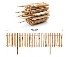 Steckzaun Beeteinfassung aus Haselnuss Holz · Holz Zaun in 6 Größen · 50cm hoch - 300cm lang - Lattenabstand 3-4cm · Staketenzaun als Beetzaun zur Einzäunung und Abgrenzung von Beeten und Wegen