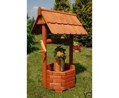 Zierbrunnen, Holzbrunnen, Gartenbrunnen, Brunnen imprägniert 1,0m massiv