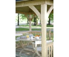 G&C Cotswold – Klassischer Holzpavillon mit Bitumenschindeldach – mit Boden und Balustraden – Maße: 3.34 x 3.34m