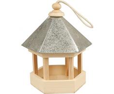 Vogelfutterhaus mit Zinkdach, 22x18x16,5 cm, Kiefernholz, 1 Stck.