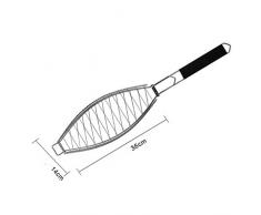 RoseFlower BBQ Steak Grillkorb Fischgriller Fischbräter Fischhalter Grillwender aus Edelstahl Grill-Korb mit Griff - Ideal Barbecue Grillen Kit für Dad, Silber