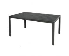 Mojawo XL Aluminium Gartentisch anthrazit Esstisch Gartenmöbel Tisch Polywood Holzimitat wetterfest 180x90x74cm