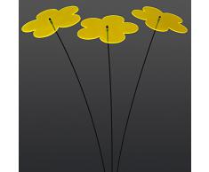 SUNPLAY Sonnenfänger Blumen in GELB, 3 Stück je 20 cm Durchmesser im Set + 70 cm Schwingstäbe