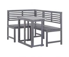 vidaXL Akazienholz Massiv Balkonset 2-TLG. Lounge Gartenmöbel Eckbank Bank Gartentisch Sitzgruppe Balkonmöbel Eckbankset Gartenset