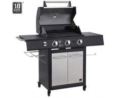 Jamestown COLTEN 3-Brenner Gasgrill mit direkter und indirekter Grillfunktion inkl. Thermometer im Deckel | Hochwertiger Grill für ein gelungenes Barbecue