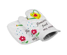 Bearget Flowers Feed My Soul Poster-Dosenpflanzen-Ofenhandschuhe und Topflappen, hitzebeständig, rutschfeste Handschuhe zum Kochen, Backen, Grillen
