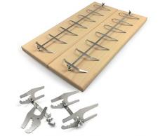 BargenBasics 2er-Set Große Flammlachsbretter mit Stabiler Edelstahl-Halterung - Grillzubehör für Feuerschalen und Kugelgrill